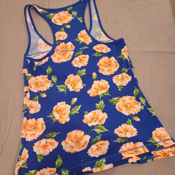 Hollister Blue Floral Ruffle Tank Top | Size Small - Picture 5 of 10